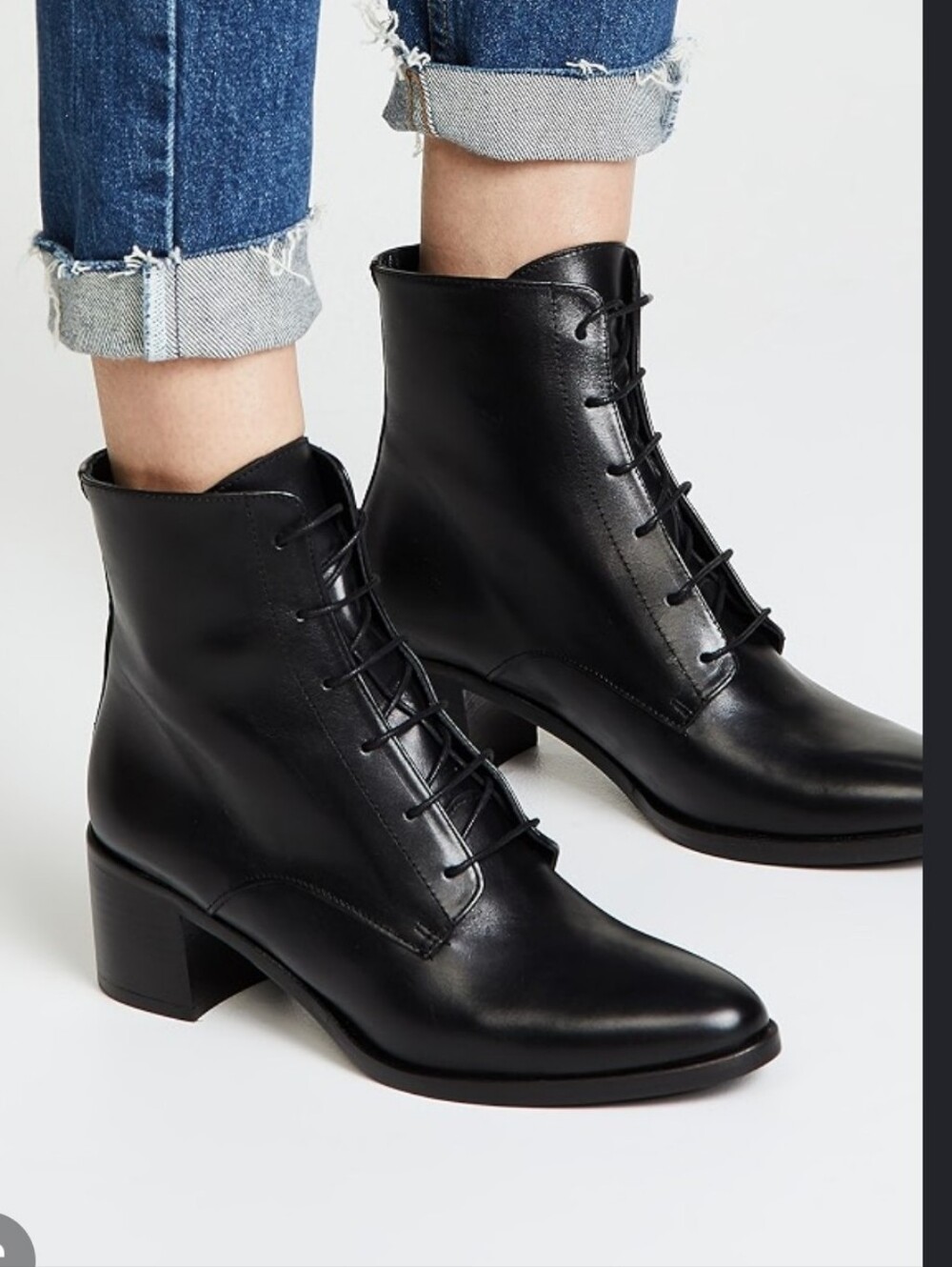 Freda Salvador Ace Women's Black Lace-Up Leather Ankle Boots